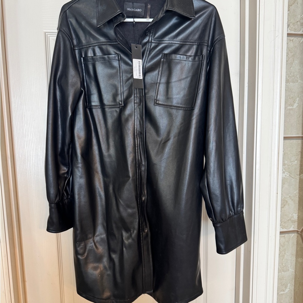 Dolce Cabo Black Faux Leather Dress / Shacket